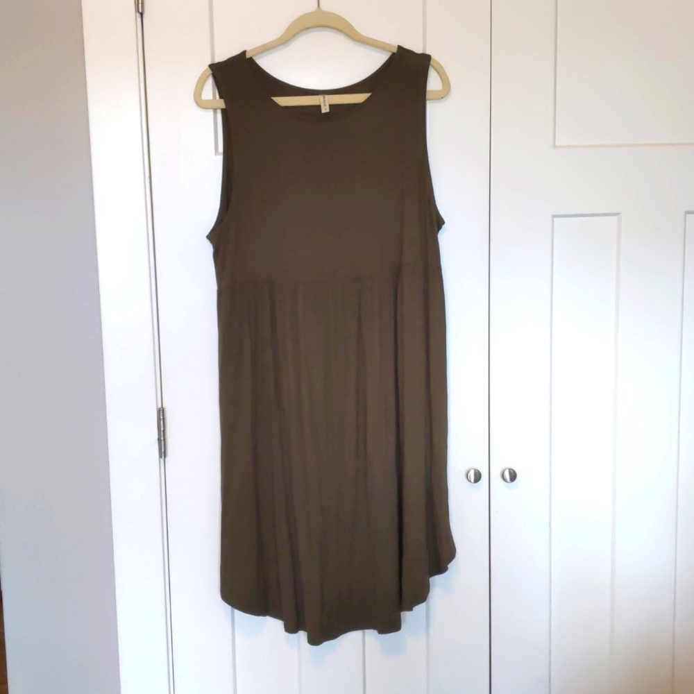 Olive green mini dress